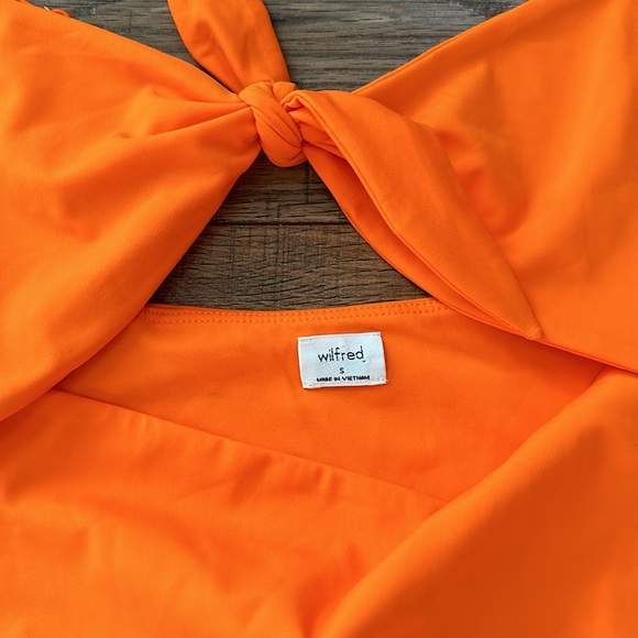 NWT Wilfred Aritizia Noe Orange Punch One Piece Swimsuit Bodysuit Womens Small - Picture 3 of 5